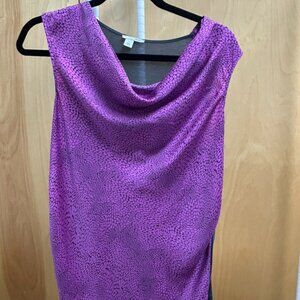 Pink and dark grey/black scoop/cowl sleeveless Halogen blouse size S